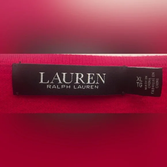 Ralph Lauren Bold Red V-Neck Sweater - Picture 3 of 3